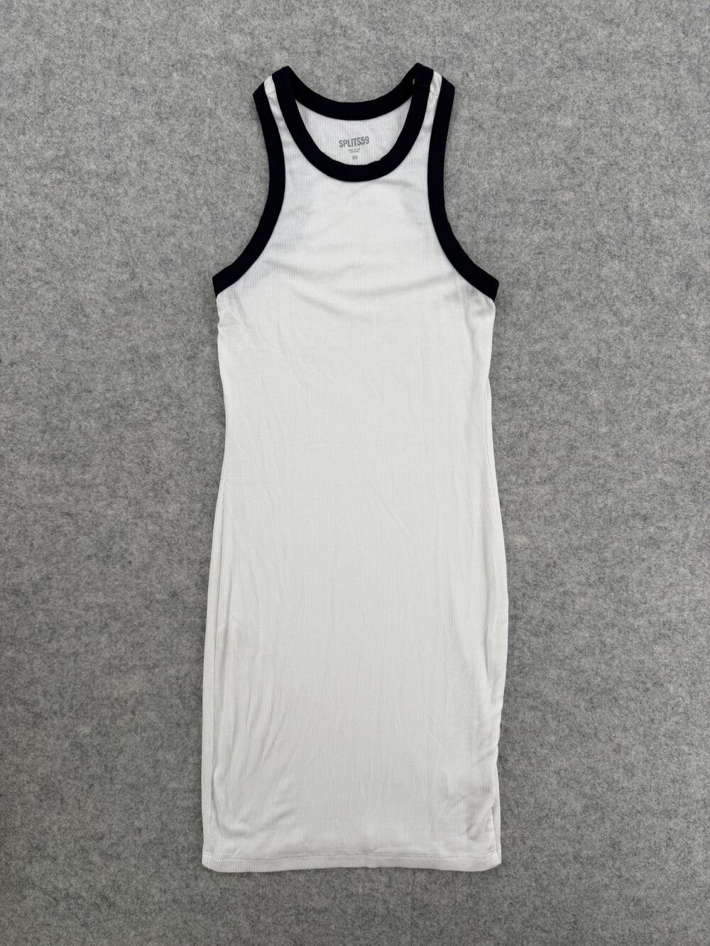 Splits59 Kiki Neutral Rib Tank Mini Dress Size X-Small